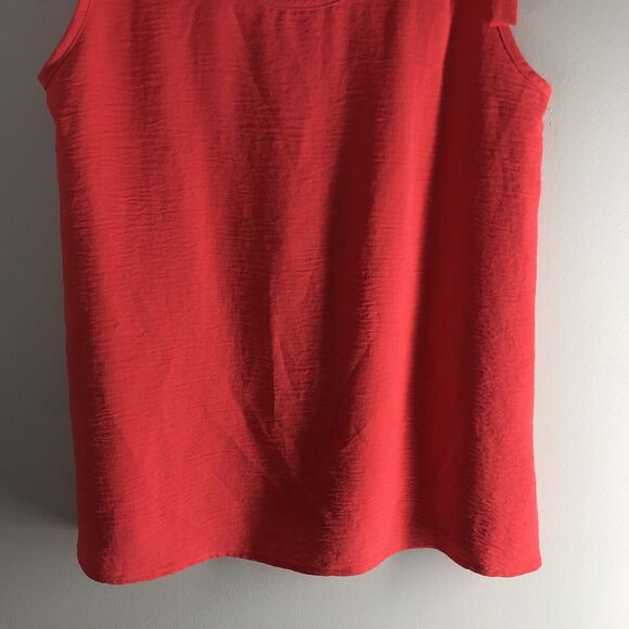 Jodifl Womens Size Medium Coral Pink Blouse Tie Strap Tank Crinkle Fabric Flowy - Picture 4 of 12